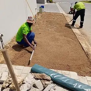 paving landscaping outside house